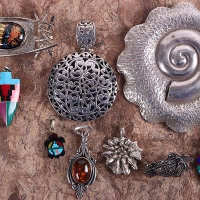 Sale Photo Thumbnail #4: SW STYLE STERLING SILVER LADIES PENDANTS (10)