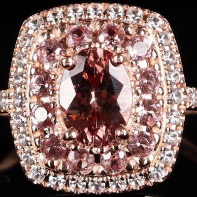 Sale Photo Thumbnail #217: 10K GOLD LADIES RING W TOPAZ & PINK TOURMALINE