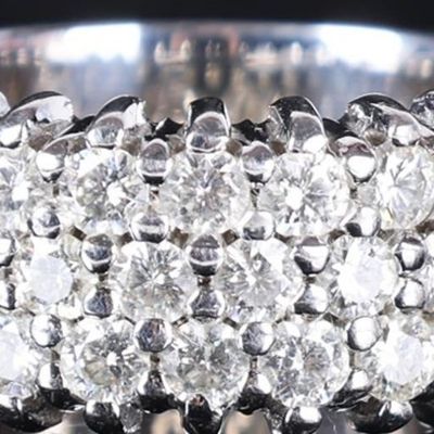 Sale Photo Thumbnail #188: 14K WHITE GOLD LADIES RING STUDDED W/ MOISSANITE