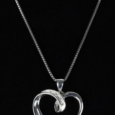 Sale Photo Thumbnail #139: STERLING SILVER PINK RUBY SAPPHIRE HEART NECKLACE