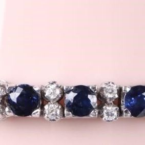 Sale Photo Thumbnail #148: 18K WHITE GOLD SAPPHIRE DIAMOND LADIES BRACELET