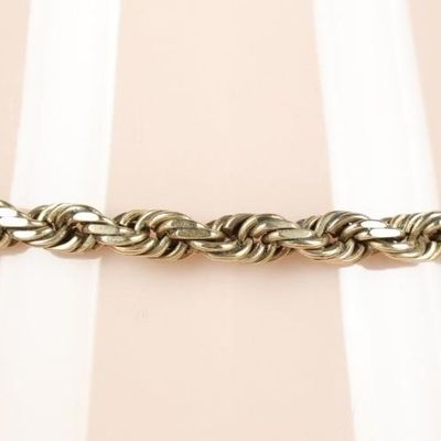 Sale Photo Thumbnail #252: 10K YELLOW GOLD LADIES ROPE CHAIN BRACELET