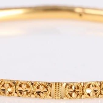 Sale Photo Thumbnail #64: 22K YELLOW GOLD FILIGREE BANGLE LADIES BRACELET