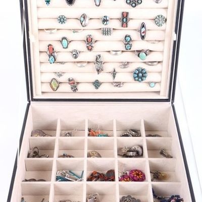 Sale Photo Thumbnail #146: SOUTHWEST STERLING JEWELRY COLLECTION W/ BOX