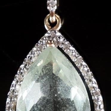 Sale Photo Thumbnail #27: 10K YELLOW GOLD LADIES PENDANT W/ CITRINE & DIAS