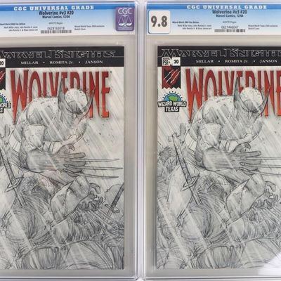 Sale Photo Thumbnail #110: TWO WOLVERINE #V3 #20 W. WORLD CON EDITION CGC 9.8