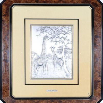 Sale Photo Thumbnail #193: STERLING SILVER RELIEF GIRAFFES CECILIA SPADONI