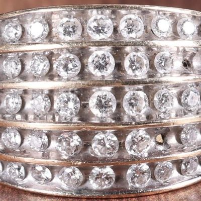 Sale Photo Thumbnail #297: 43 GLITTERING DIAMONDS 14K YELLOW GOLD LADIES RING