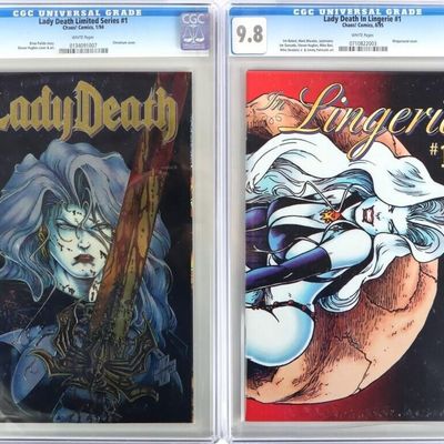 Sale Photo Thumbnail #111: ASSORTED LADY DEATH ISSUE #1 CGC GRADED COMICS-(2)