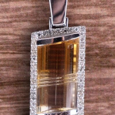 Sale Photo Thumbnail #238: 14K WHITE GOLD LADIES PENDANT W/ SPINEL & DIAMOND