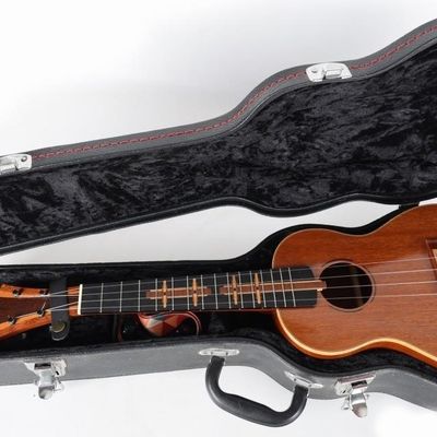 Sale Photo Thumbnail #189: POHAKU TENOR UKULELE MULTI-WOOD INLAY W/ CASE