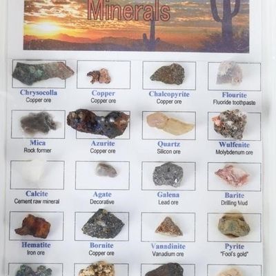 Sale Photo Thumbnail #130: ARIZONA MINERALS ROCKS AND ORES BOX OF 20
