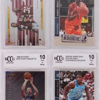 Sale Photo Thumbnail #281: BCCG 10 MINT LOT OF FOUR BASKETBALL CARDS