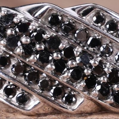 Sale Photo Thumbnail #55: MENS BLACK MOISSANITE STERLING SILVER RING