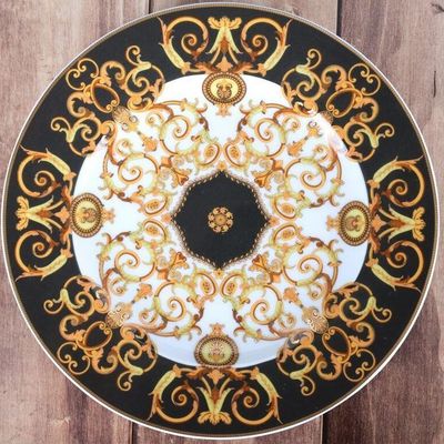 Sale Photo Thumbnail #441: VERSACE ROSENTHAL BAROCCO CHINA DESSERT PLATE BLK