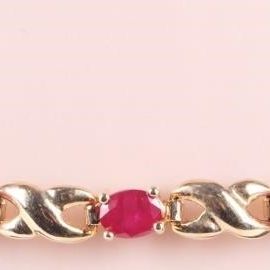 Sale Photo Thumbnail #271: 14K GOLD RUBY HUGS & KISSES LADIES TENNIS BRACELET