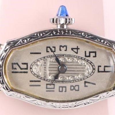Sale Photo Thumbnail #369: ANTIQUE 14K WHITE GOLD LADIES WATCH FUNCTIONAL