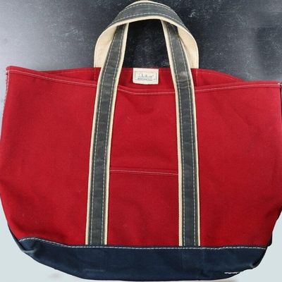 Sale Photo Thumbnail #316: L.L BEAN BOAT & TOTE SAWTOOTH TAG NAVY & RED BAG