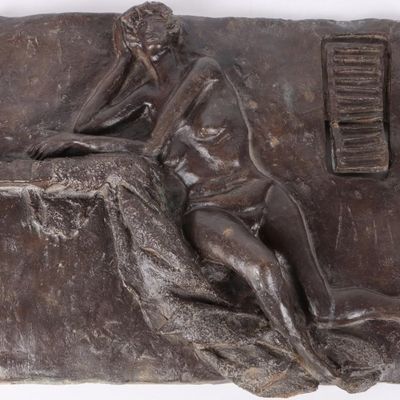 Sale Photo Thumbnail #96: LUIGI TOMMASI FOUNDRY BRONZE WOMAN WALL PLAQUE