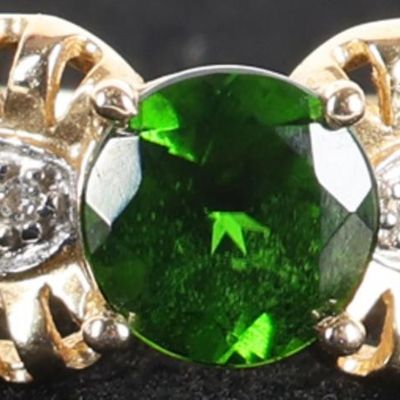 Sale Photo Thumbnail #243: 10K YELLOW GOLD CHROME DIOPSIDE DIAMOND RING