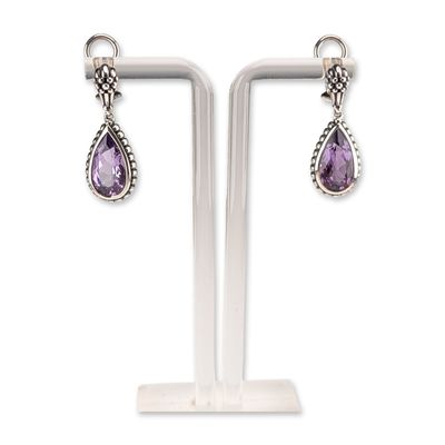 Sale Photo Thumbnail #418: Lagos Sterling Silver Amethyst Drop Earrings