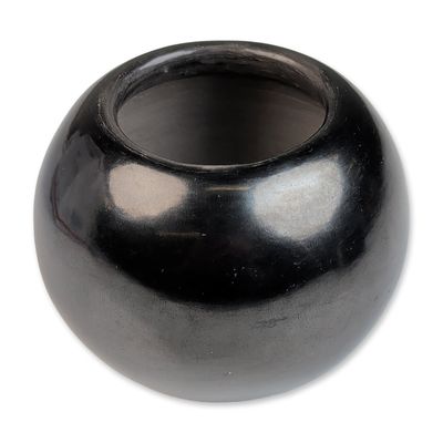 Sale Photo Thumbnail #236: Maria Poveka Martinez (Native American, 1887-1980) San Ildefonso Blackware Seed Bowl, Signed