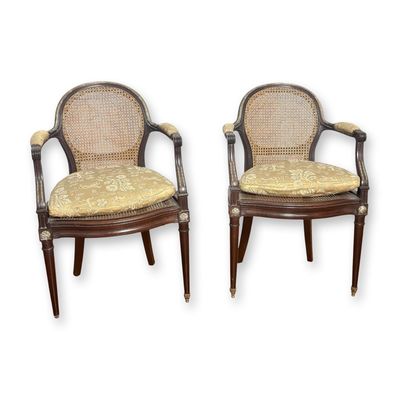 Sale Photo Thumbnail #330: Pair of French XIX Century Ormolu Mounted Armchairs