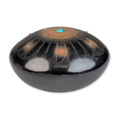 Sale Photo Thumbnail #71: Barbara "Tahn-Moo-Whe" Gonzales (Native American, b. 1947) San IIdenso Pueblo Blackware Seed Jar,