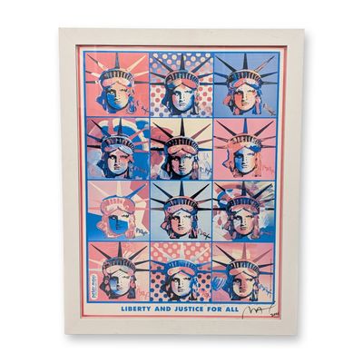 Sale Photo Thumbnail #574: Peter Max (American, 1937-2026) Offset Lithograph on Paper, Liberty and Justice For All, Signed