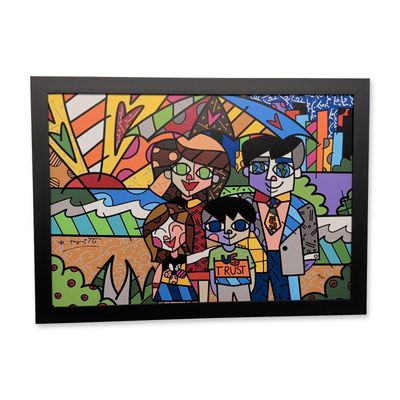 Sale Photo Thumbnail #336: Romero Britto (Brazilian, b. 1963) Framed Giclee on Canvas, U.S. Trust
