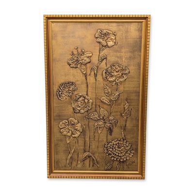 Sale Photo Thumbnail #587: Mid-Century Modern Mixed Media on Panel Relief Sculpture, Wind Song, Signed Gino
