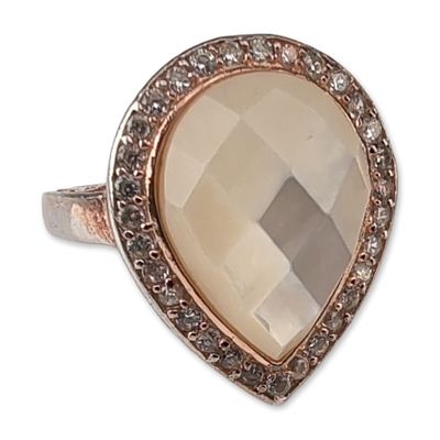 Sale Photo Thumbnail #411: Sterling Silver Rose Gold Plated Cocktail Ring