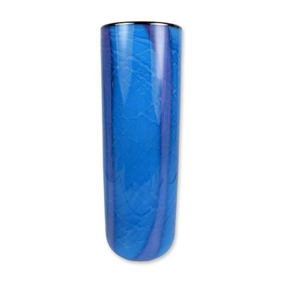 Sale Photo Thumbnail #487: Large Blue and Purple Art Glass Floor Vase