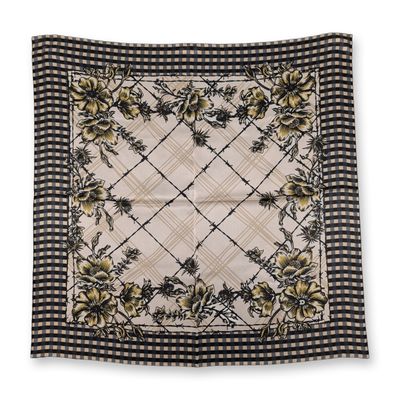 Sale Photo Thumbnail #214: Double D Ranch Silk Petro Plaid Western Square Scarf