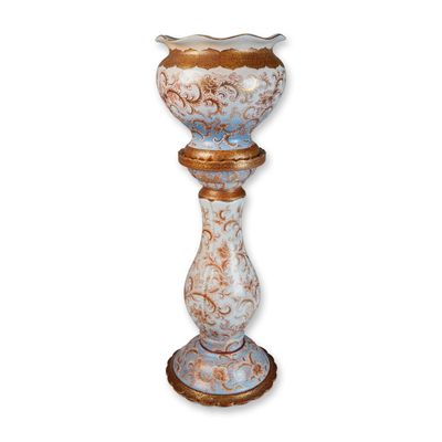 Sale Photo Thumbnail #56: 3pc Japanese Kutani Pedestal Jardiniere
