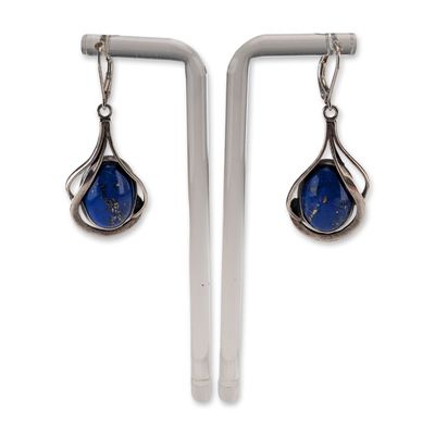Sale Photo Thumbnail #186: Sterling Silver and Lapis Lazuli Drop Earrings
