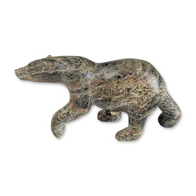 Sale Photo Thumbnail #346: Inuit Serpentine Soapstone Polar Bear Sculpture