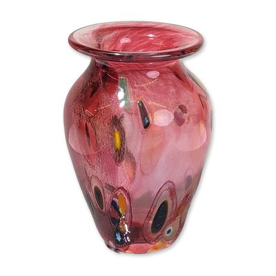 Sale Photo Thumbnail #255: Phoenix Studio Cranberry Murrine Glass Vase