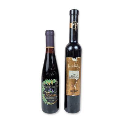 Sale Photo Thumbnail #681: 2pc Inniskillin Oak Aged Icewine and Grgich Hills Violetta Late Harvest Dessert Wine Grouping