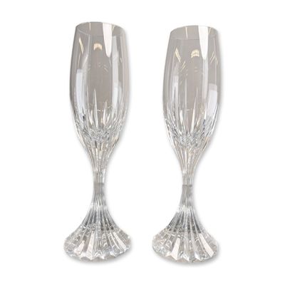 Sale Photo Thumbnail #467: Pair of Baccarat France Massena Crystal Champagne Flutes