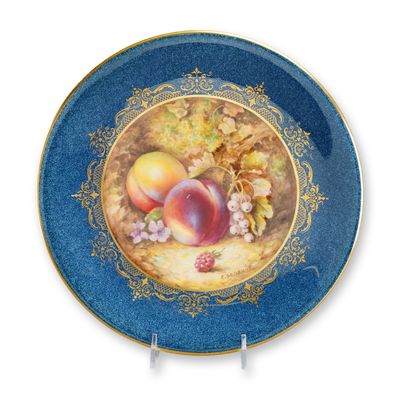 Sale Photo Thumbnail #157: English Royal Worcester Hand-Painted Porcelain Cabinet Plate with Fruit Design, Signed