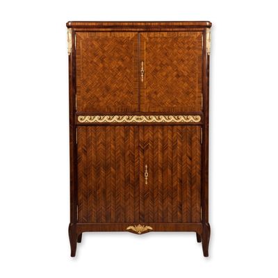 Sale Photo Thumbnail #332: French Louis XVI Style Ormolu-Mounted Marquetry Cabinet by Haentges Fre?res