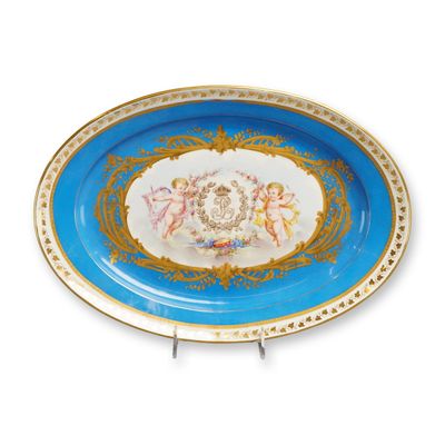 Sale Photo Thumbnail #609: Sevres Porcelain Oval Platter, 19th Century
