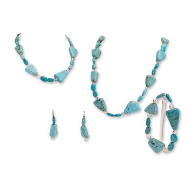 Sale Photo Thumbnail #436: 4pc Sterling Silver and Turquoise Style Jewelry Collection