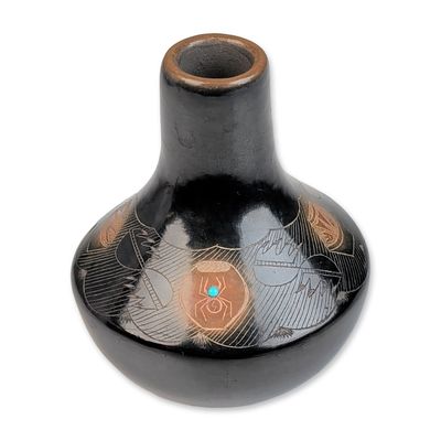 Sale Photo Thumbnail #72: Barbara "Tahn-Moo-Whe" Gonzales (Native American, b. 1947) San IIdenso Pueblo Sgraffito Seed Jar,