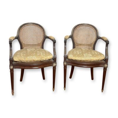 Sale Photo Thumbnail #329: Pair of French XIX Century Ormolu Mounted Armchairs