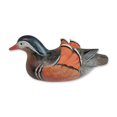Sale Photo Thumbnail #250: Carved Wood Mandarin Duck Figurine