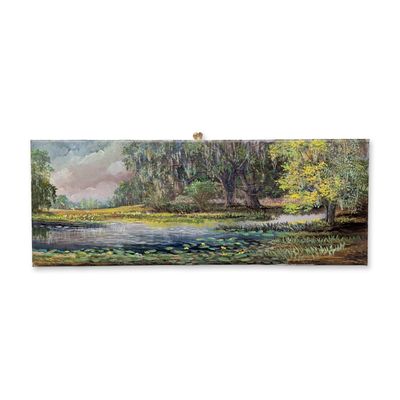 Sale Photo Thumbnail #108: Robert Butler (American, 1943-2014) Florida Highwaymen Panoramic Oil on Canvas, Signed