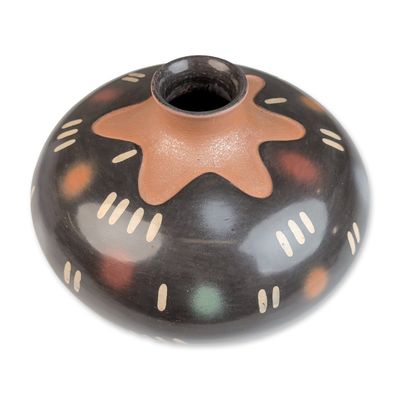 Sale Photo Thumbnail #536: Lucho Soler (Peruvian, 20th century) Multicolored Earthenware Vessel, Signed