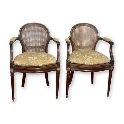 Sale Photo Thumbnail #328: Pair of French XIX Century Ormolu Mounted Armchairs